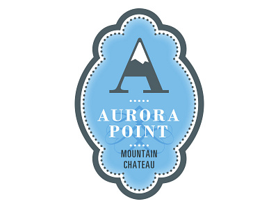 Aurora a aurora blue crest dot enclosure letter logo mountain resort