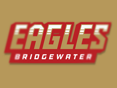 Eagles Typography athletic display gold red typography white