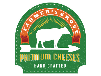 Farmers Grove cheese emblem farm label logo
