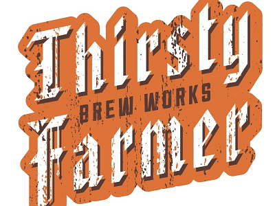 Farm Brew Logo blackletter brew farm logo thirsty tractor type