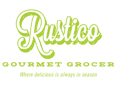 Rustico logo 4 [WIP] brand display gourmet green grocer identity logo rustic script texture