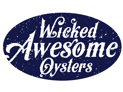 Oyster Farmer logo 2 [WIP] blue cape farmer logo ma old style oyster swash text texture type