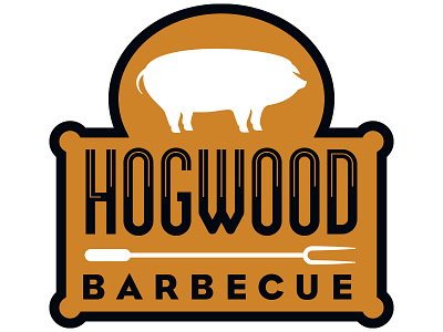 Hogwood BBQ [WIP] 3 animal bbq black brown display food hog identity logo pig restaurant star