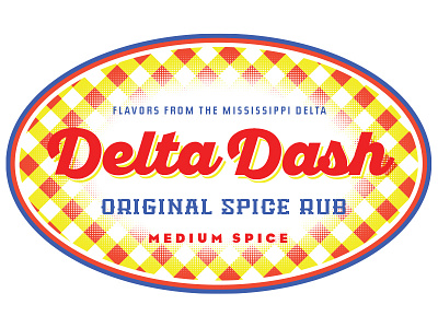 Delta Dash [WIP] 1 brand delta display flavor food gingham label logo pattern script spice