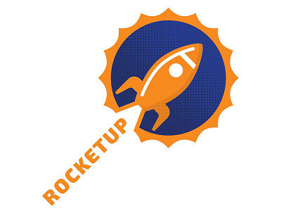 Rocketup circle logo modern rocket star