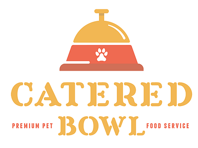 Pet Food Service Logo bell bowl catered food logo pet service