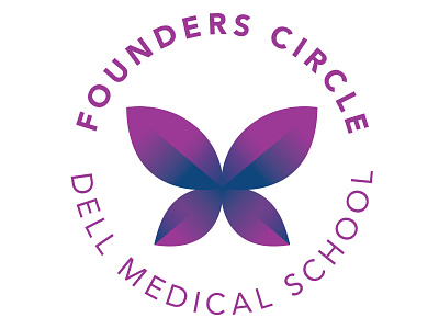 WIP Identity for philanthropic group butterfly circle dell founders gradient medical purple sans serif school