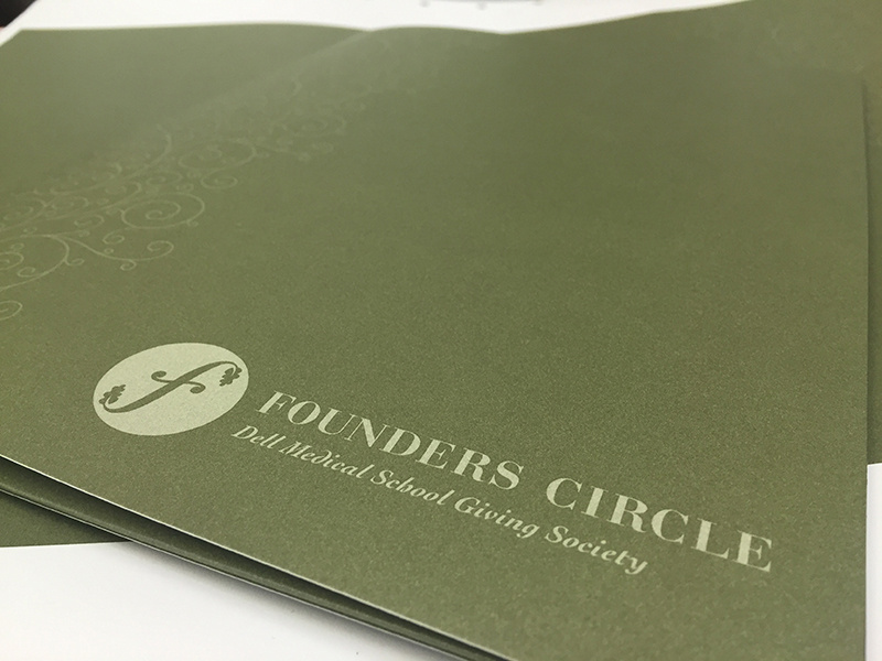 Pocket Folder cmyk print custom filagree green f logo offset folder pocket