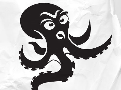 Octopus Character aquatic black and white character contrast creature ocean octopus simple water