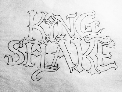King Shake curves filigree hand drawn king shake sketch type typography