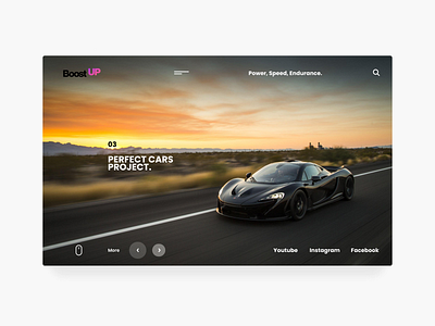 Sport car project web design car design ui ux web webdesign