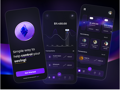 App Cryptocurrency app clean concept crypto cryptocurrency design market simple ui ux wallet