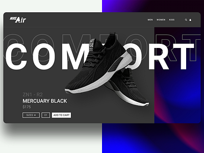 Nike Landing Design aura dark dark ui gradient landing landingpage minimal nike nike air nike air max nike shoes