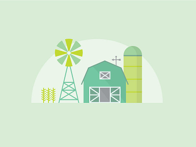 Farm farm flat illustration windmill