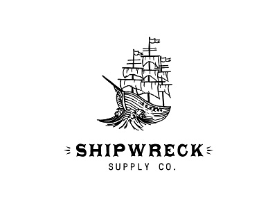 Shipwreck Supply Co. illustration logo ship