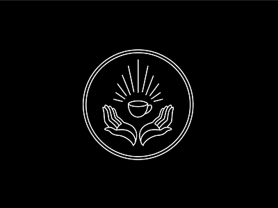 Almighty coffee hands illustration logo