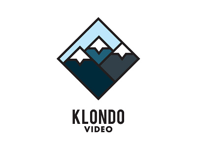 Klondo Video badge bebas diamond futura identity logo mountain