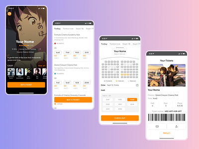 Cinema website anime ui ux design web figma