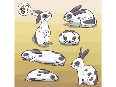 Creature Observation - Bunny Moods comic graphic design illustration