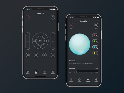 TV Control app UI. Daily UI Challenge #025 app design daily ui daily ui challenge lightning control smart tv tv control ui ui challenge