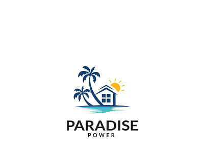 Paradise flat icon logo logodesign minimal minimalist logo paradise typography vector web