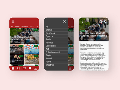 News App app articles clean concept design figma mobile mobile ui news news app newsfeed ui ui design ux