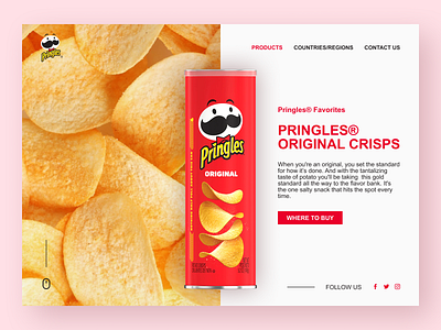 PRINGLES® app brand clean design figma food interface logo pringles product red simple snacks ui ui design ux web web design white