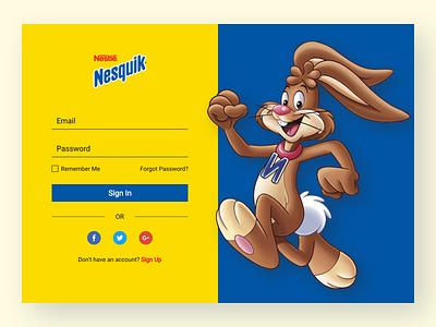 Nesquik | Sign In app branding clean design desktop form interface login nesquik sign in sign in form sign up simple ui ui design ux web web design
