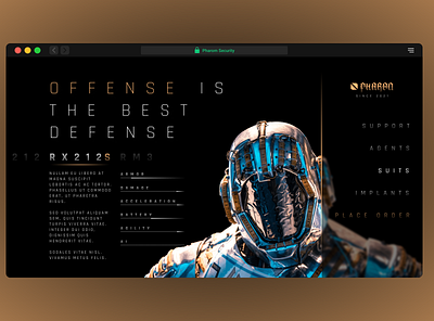 PHARON - A security firm from the future futuristic gallery robots ui design web design