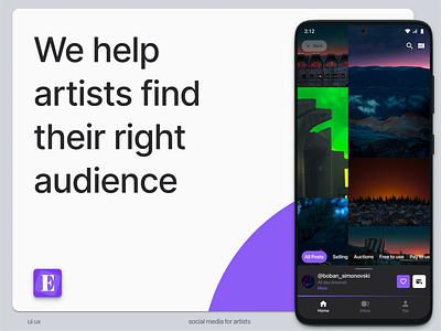 Exhibit, social media for artists - Profile Page