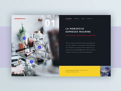 Espresso machine concept page coffee concept espresso interaction interface page product ui ux web design