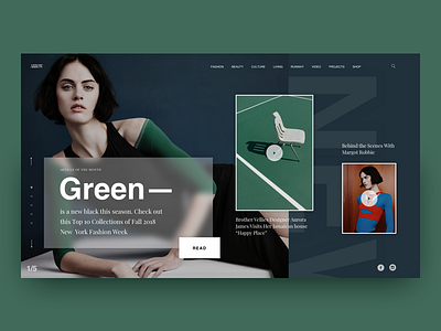 Green page concept clean concept dark design green grid interaction interface main page ui ux