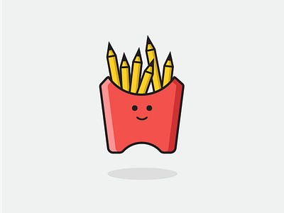 Creative Fries fries illustration lineart minimal outline pencil smile
