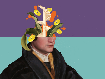 What's in your head? ananas blob collage collage art collage digital collage maker collageart colors fineart graphic design graphicdesign head illustration orange photoshop stairs