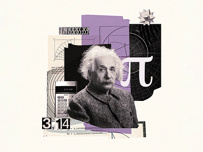 Pi day 3.14 albert einstein collage collage art collage digital collage maker collageart collages einstein geometry graphic design graphicdesign illustration math numbers photoshop pi day purple