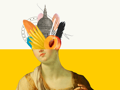 What's in your head? abstract church collage collage art collage digital collage maker collageart collages design feather fine art fineart fruit graphic graphicdesign illustration peach photoshop portrait wings