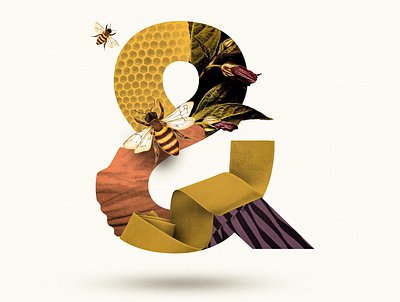 & 36 days of type 36daysoftype 36daysoftype07 bee collage collage digital collage maker collageart flower graphic graphic design honey letter lettering lettermark photoshop spring typography vintage