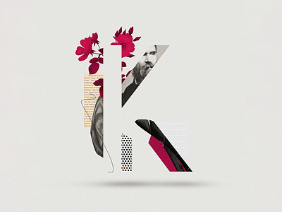 K 36days 36daysoftype abstrac collage collage art collage digital collage maker collageart daily design flowers graphic graphicdesign illustration letter lettering minimal pink typo typography
