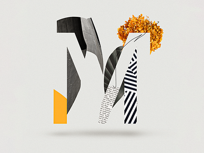 M 36days 36daysoftype challenge collage collage art collage digital collage maker collageart daily design graphic graphicdesign illustration letter letter design lettering type typo typography yellow