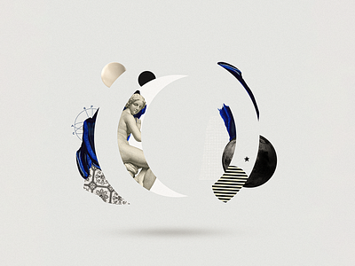 O 36daysoftype blue collage collage art collage digital collage maker collageart daily design graphic graphicdesign illustration letter lettering negativespace paint statue type typo typography