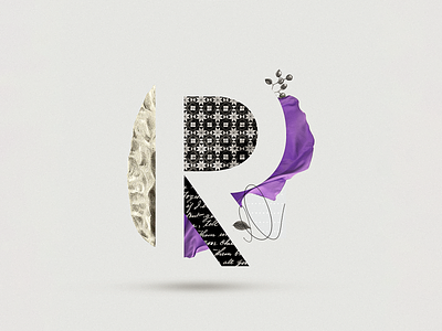R 36daysoftype abstract challenge collage collage art collage digital collage maker collageart daily design graphic graphicdesign illustration instagram letter lettering purple type typo typography