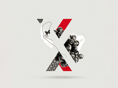 X 36dayoftype 36days collage collage art collage digital collage maker collageart daily design fruit grapes graphic graphicdesign illustration letter lettering red type typoe typography