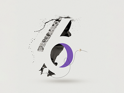 6 36days 36daysoftype collage collage art collage digital collage maker collageart design graphic graphicdesign illustration lettering minimal number numbers paint purple six typo typography