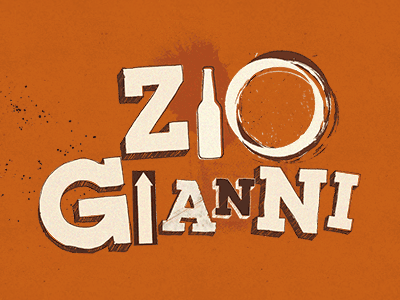 Zio Gianni bottle handrawn letter lettering logo orange stop motion texture typo typography uncle zio gianni