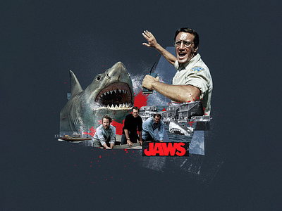 JAWS collage collage art collage digital collage maker collageart cult design graphic graphicdesign illustration jaws movie poster shark spielberg