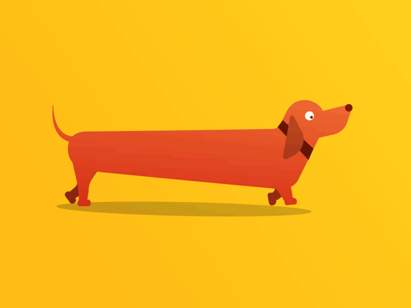 Luisa animal animation cartoon character dachshund dog hotdog loop orange walk