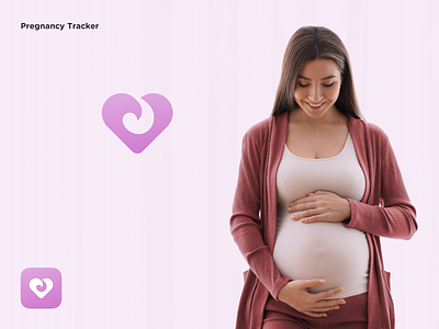 Pregnancy Tracker Logo app branding creative design graphic design icon logo motherhood pregnancy pregnant symbol