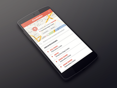 Livekitchen google map list restaurant ginder ui ux