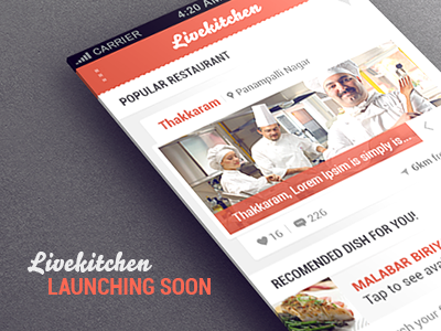 Live Kitchen app ui mobile app restaurant app ui ui design ux