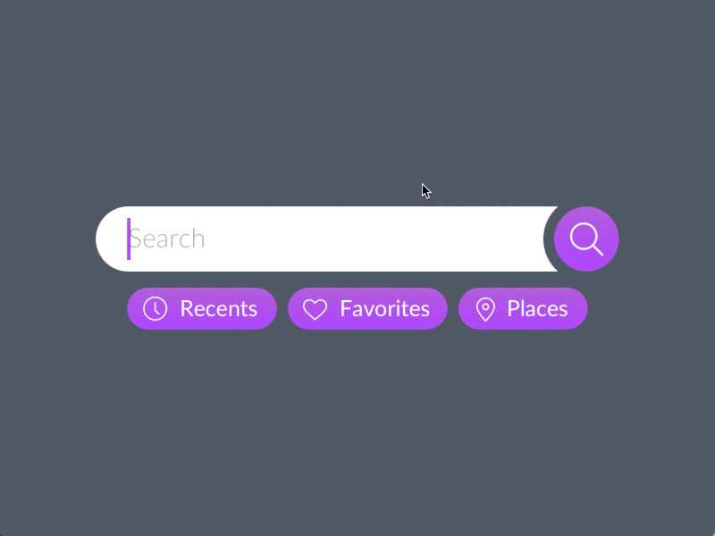 Search Animation animation filters purple search ui ux